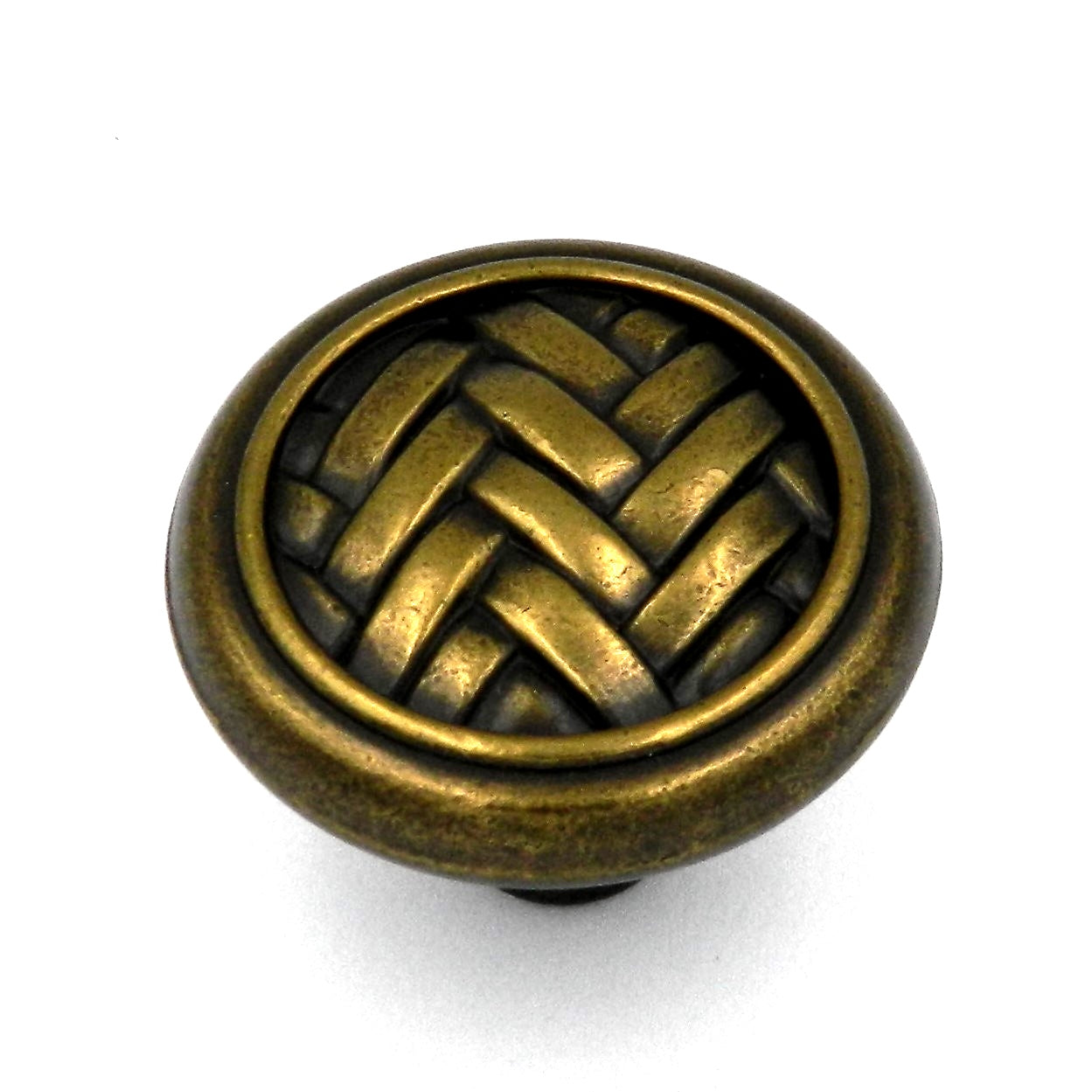 Belwith Catamarán Weave 1 1/4" perilla redonda para gabinete Windsor Antique P7513-WA