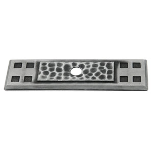 Belwith Hickory Hardware Antique Pewter Arts & Crafts Rectangular Cabinet Knob Backplate P7529-AP
