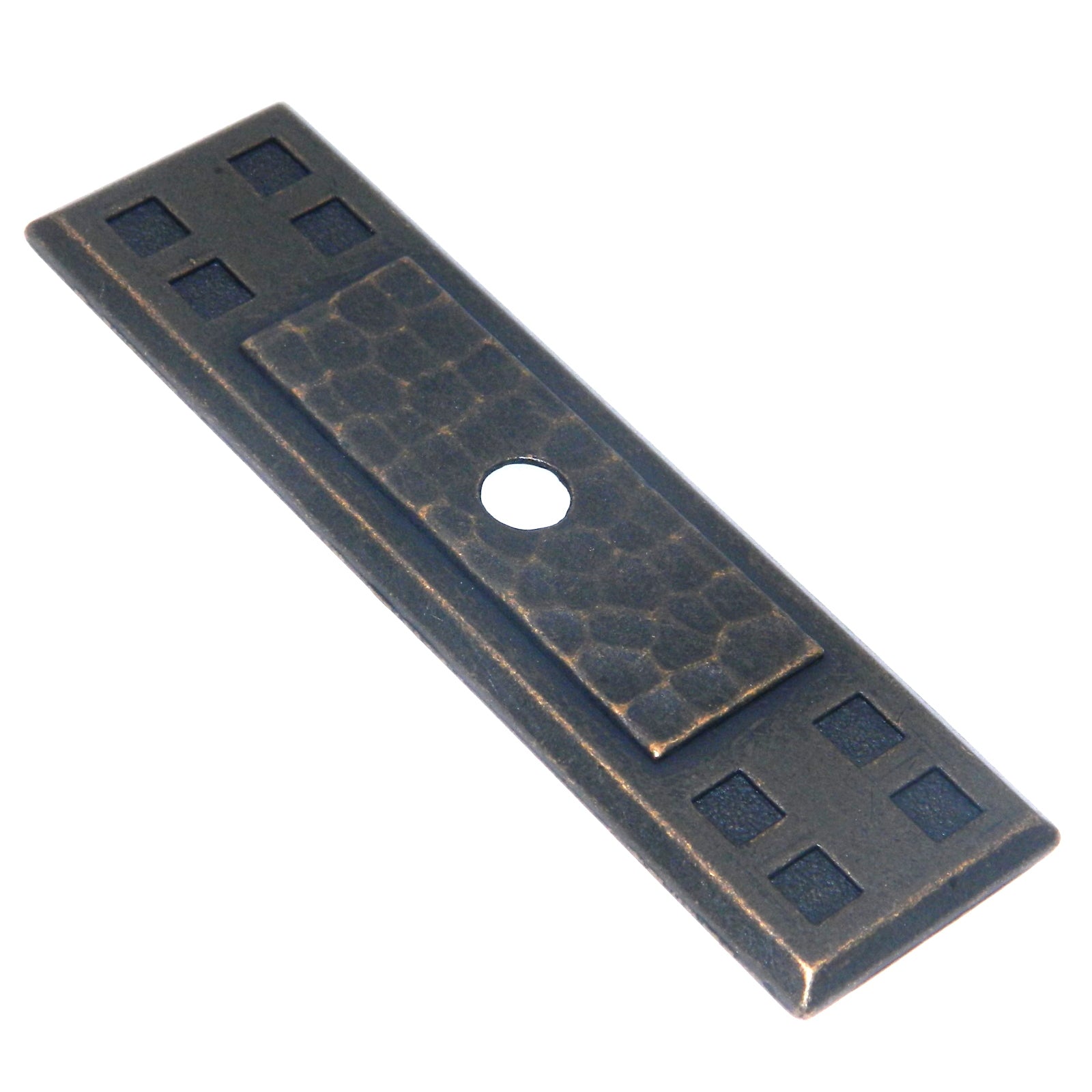 Belwith Hickory Hardware Windover Antique Arts &amp; Crafts - Perilla rectangular para gabinete, placa posterior P7529-WDA