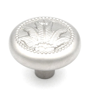 Hickory Hardware West Indies Pearl Nickel Round Palm Branch 1 3/8" Cabinet Knob P7531-PN