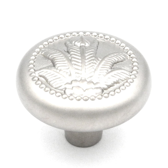 Hickory Hardware West Indies Pearl Nickel Round Palm Branch 1 3/8" Cabinet Knob P7531-PN