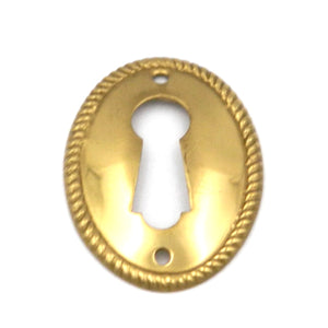 Belwith Ultra Brass Decorative Oval Keyhole Cover Plate Escutcheon P755-UB