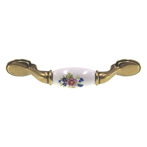 Hickory Hardware English Cozy 3" Ctr White Brass Cabinet Pull Flower P774-BQ