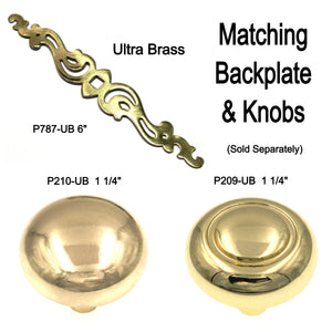 Hickory Hardware Polished Accents Ultra Brass Mushroom 1 1/4" Cabinet Knob P210-UB