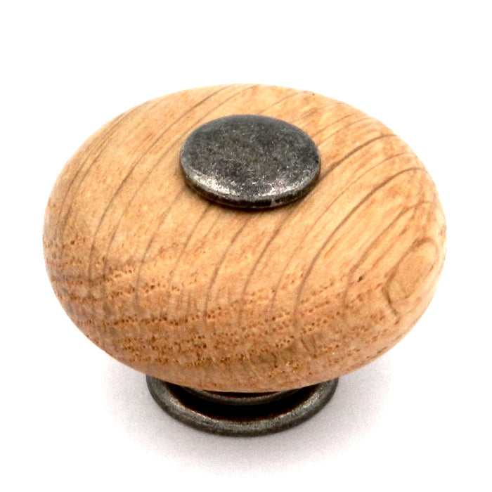Hickory Hardware Country Casual Oak and Black Nickel 1 1/4" Cabinet Knob P8133-BLN