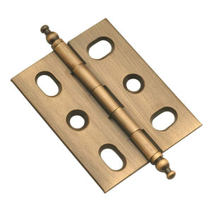 Pair of Hickory Hardware Antique Brass 2" Joint Mortise Butt Hinges P8290-AB