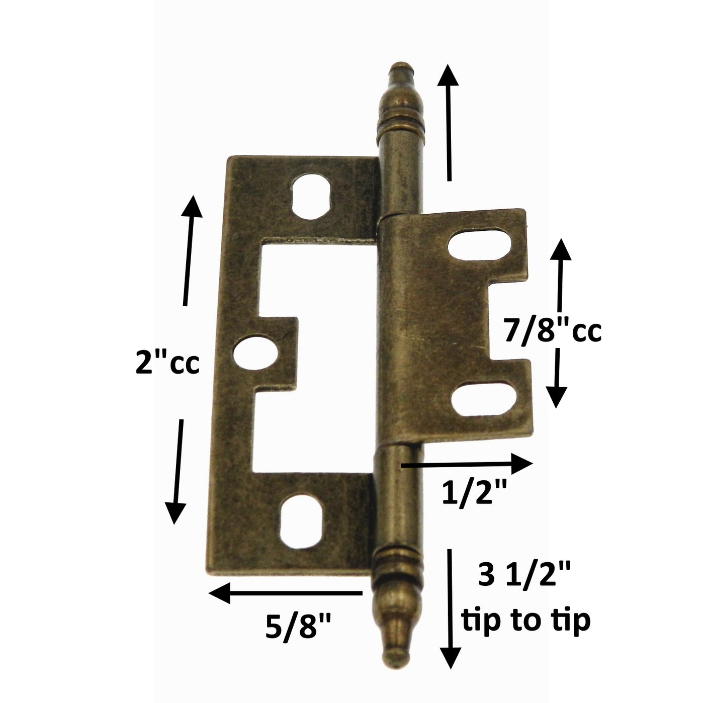 Hickory Lancaster Brass Minaret Tip 2 1/2" Self Mortise Hinges P8293L Westwoods Hardware