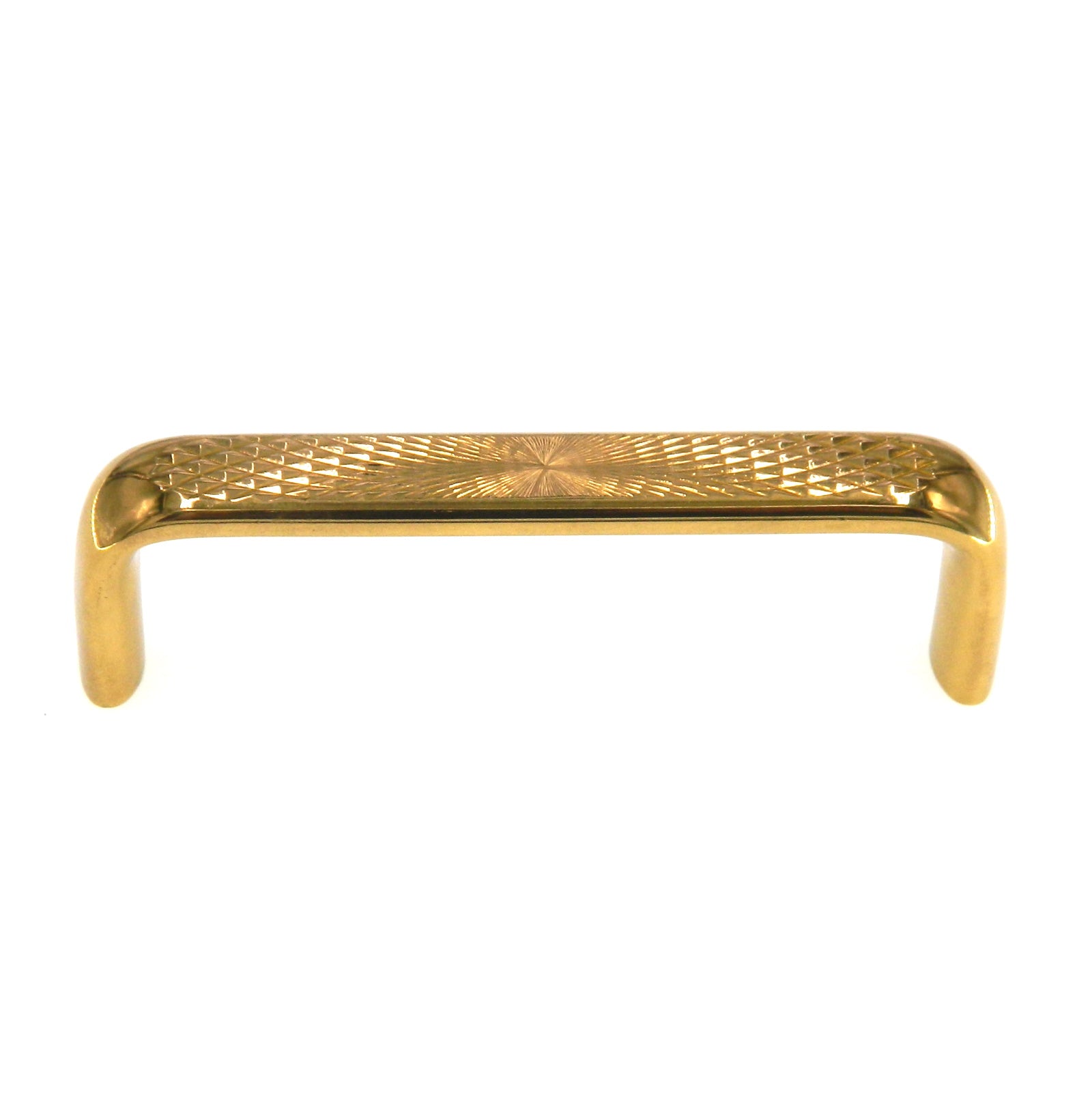 Belwith Manor House P9115 Tirador de arco para gabinete de latón macizo con corte de diamante de 3" Ctr