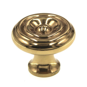 Belwith Keeler Period Brass 1 1/4" Ringed Solid Brass Cabinet Knob P9153