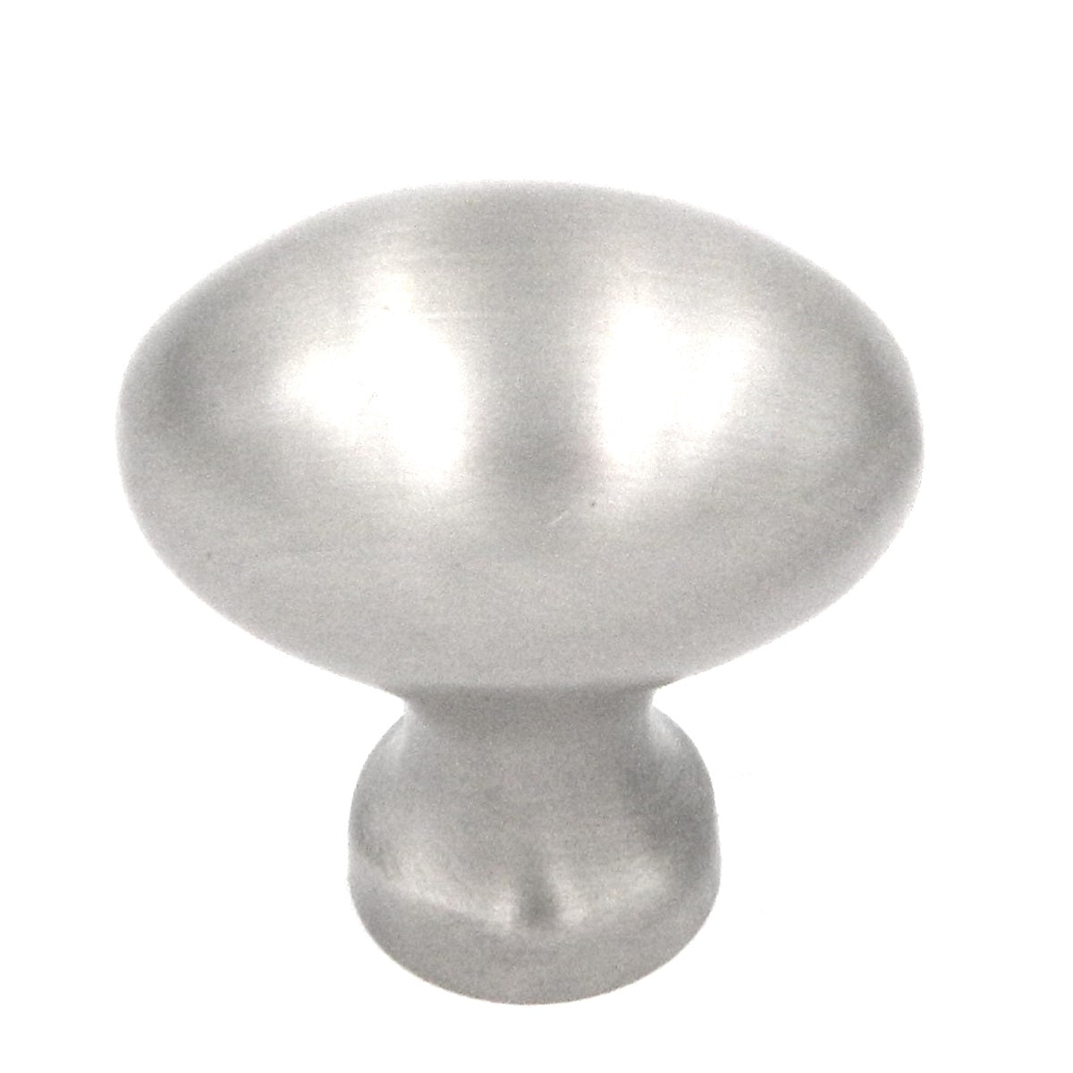 Keeler Power & Beauty Satin Nickel Oval Smooth 1 1/4" Solid Brass Cabinet Knob P9175-15