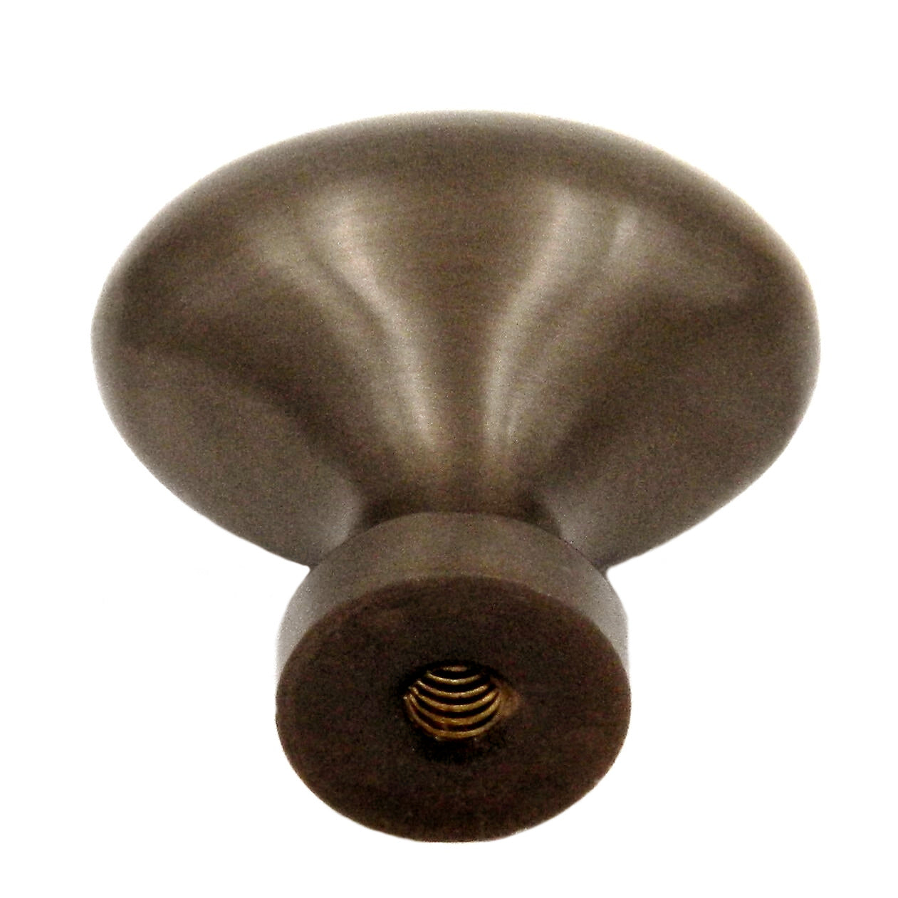 Keeler Power & Beauty Satin Dover Oval Smooth 1 1/4" Solid Brass Cabinet Knob P9175-9013