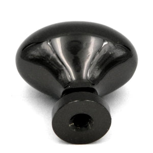 Keeler Power & Beauty Black Nickel Oval Smooth 1 1/4" Solid Brass Cabinet Knob P9175-BLN
