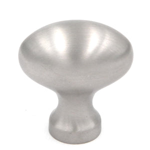 Keeler Prestige Stainless Steel Oval Smooth 1 1/4" Solid Brass Cabinet Knob P9175-SS