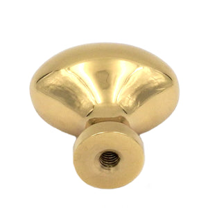 Keeler Power & Beauty Polished Brass Oval Smooth 1 1/4" Solid Brass Cabinet Knob P9175