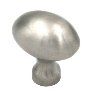 Keeler Power & Beauty Satin Nickel Oval Smooth 1 3/8" Solid Brass Cabinet Knob P9176-15