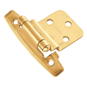 1 Pair Keeler P9295 Solid Polished Brass Self-Closing 3/8" Inset Cabinet Hinges