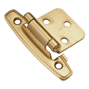 Pair of Hickory Hardware P9296 Solid Brass Self-Closing Flush Cabinet Hinges