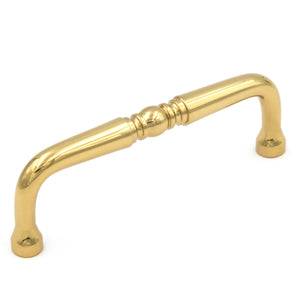 Keeler Power & Beauty Polished Brass Cabinet 3 1/2"cc Handle Pull P9720