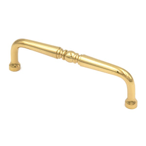 Keeler Power & Beauty Polished Brass Cabinet 4"cc Handle Pull P9721