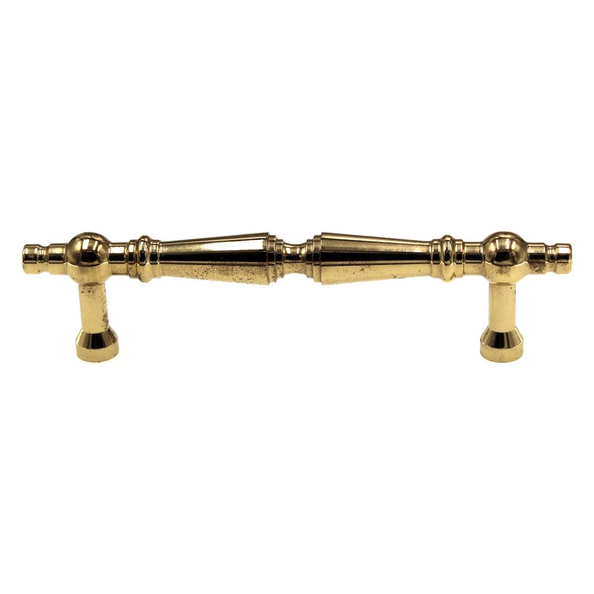 FKI Hardware Belwith Solid Brass Cabinet Pull 3 1/2" Ctr Polished Brass P9724