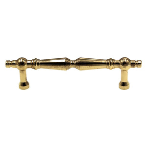 FKI Hardware Belwith Solid Brass Cabinet Pull 3 1/2" Ctr Polished Brass P9724