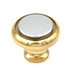 Keeler Milan Polished Brass & Polished Chrome Round Flat Top 1 1/4" Solid Brass Cabinet Knob P9805