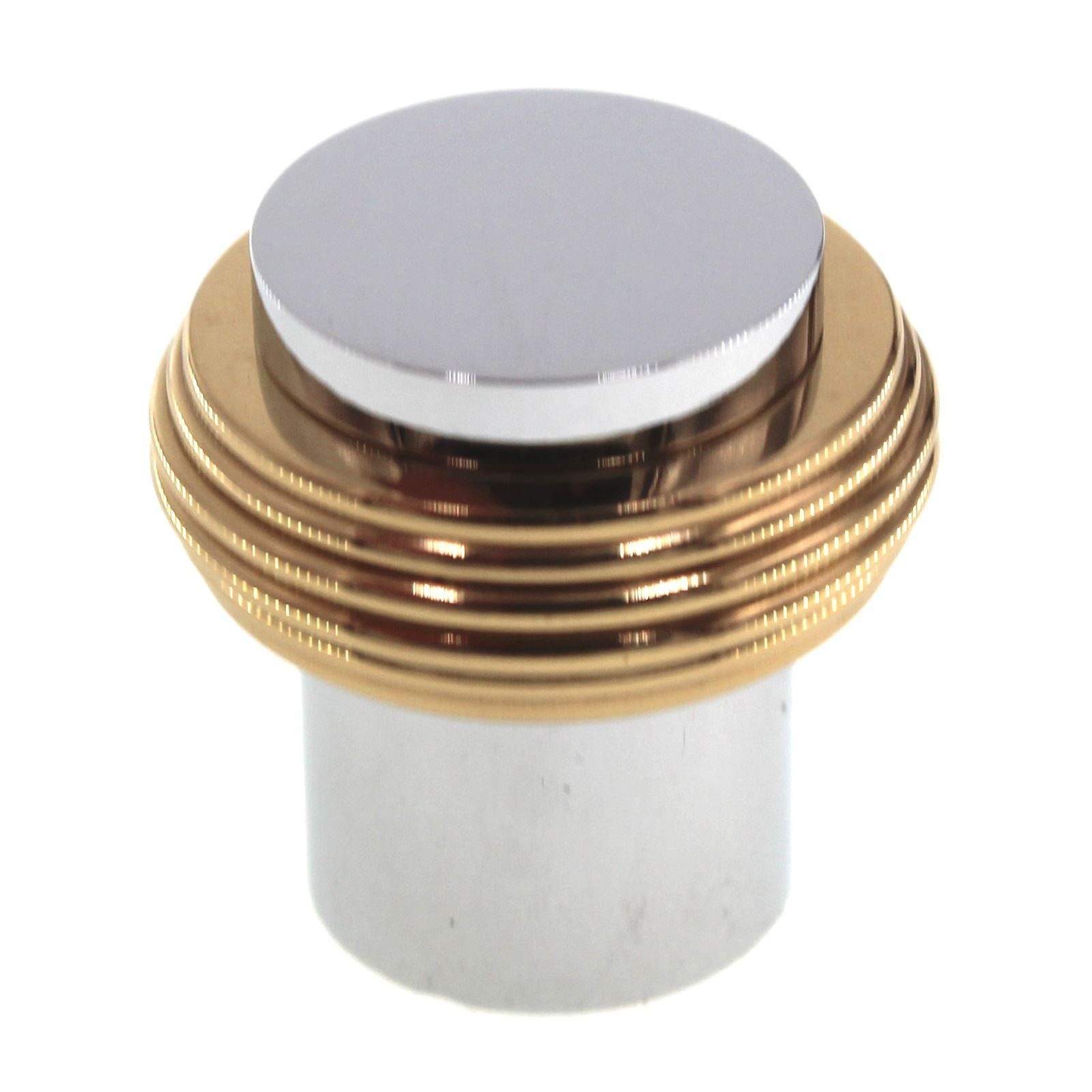 Belwith Keeler Milan 1 1/8" Two-Tone Solid Brass Chrome Cabinet Knob P9806