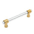 Keeler Milan Polished Brass and Polished Chrome Cabinet 3 3/4" (96mm)cc Handle Pull P9808