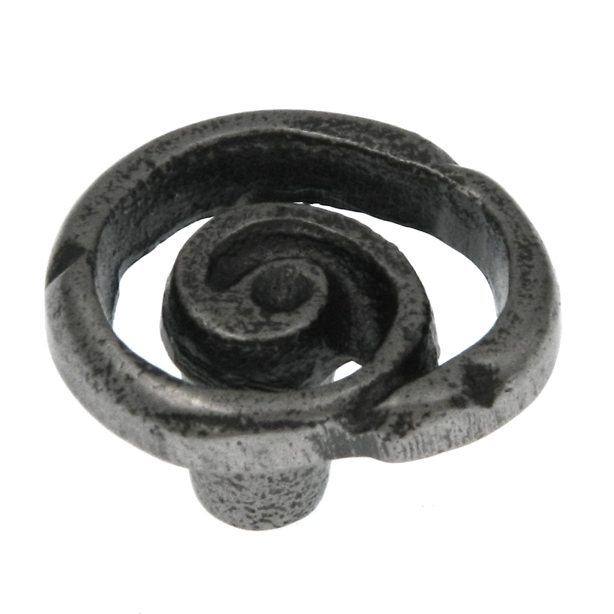 Keeler Artifacts Antique Pewter Oval Swirl 1 3/8