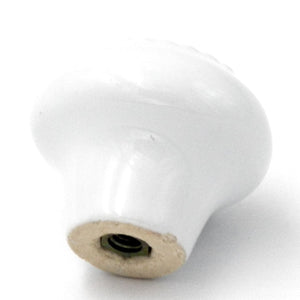 Hickory Hardware English Cozy White Round Fan 1 1/4" Porcelain Cabinet Knob PA0312-W
