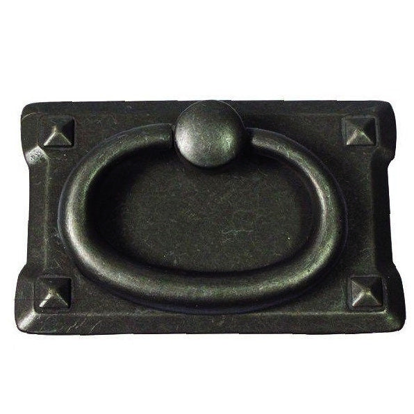 Hickory Hardware Old Mission Black Mist Antique 1 1/8"cc Rustic Furniture Ring Pull PA0711-BMA