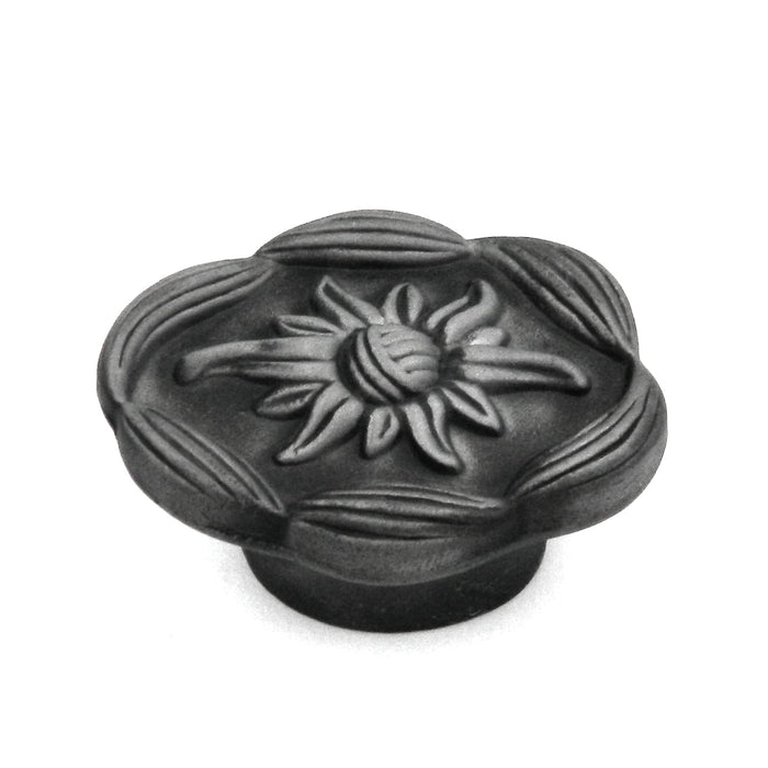 Hickory Hardware Foxglove Satin Pewter Antique 2" Oval, 3/4"cc Flower Knob Pull PA1111-SPA