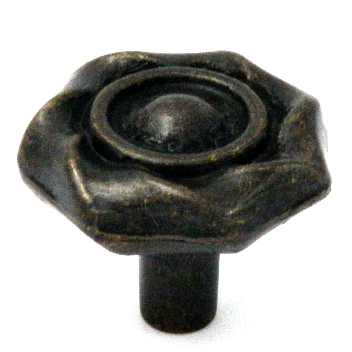 Hickory Hardware Charleston Blacksmith Windover Antique 1 1/4" Flower Knob Pull PA1312-WOA