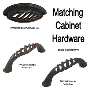 Showcase Hardware Rustic Iron 3"cc Blacksmith Cabinet Handle Pull P2873-RI