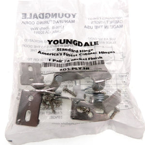 Pair Youngdale #6 Nickel Knife Pivot Cabinet Hinges 1/2" Overlay 5/8" Min. Door