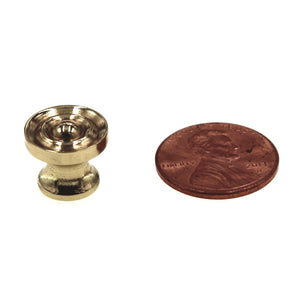 FKI Hardware Period Brass 1/2" Round Solid Brass Cabinet Knob Polished Brass Q64