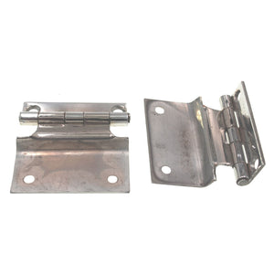 Pair Lawrence Brothers Chrome 3/8" Offset Surface Cabinet Hinges SC1222-CHR