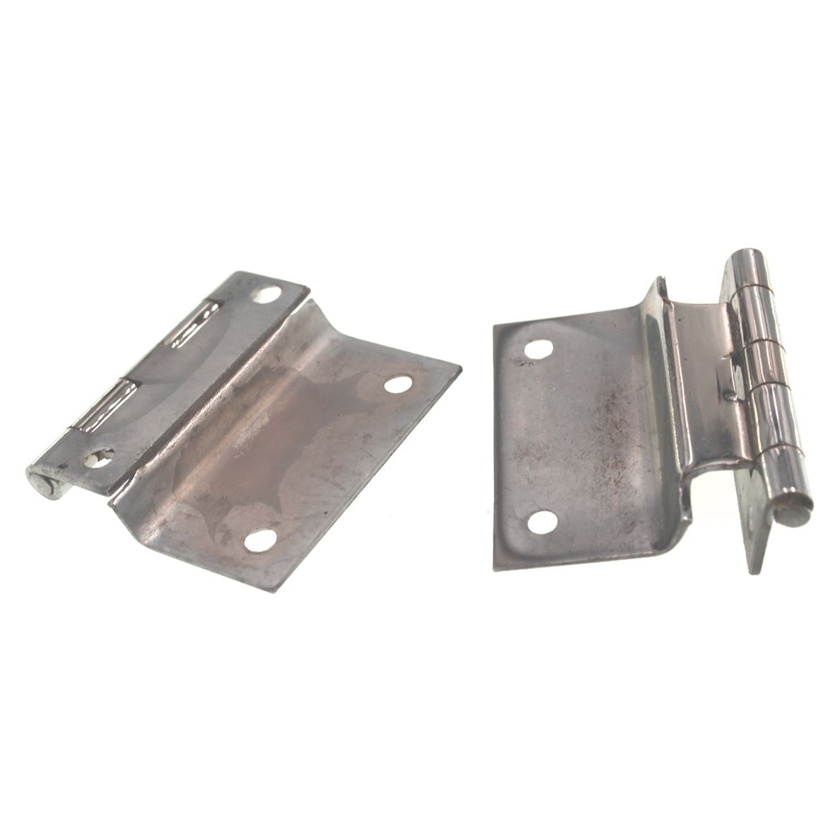 Pair Lawrence Brothers Chrome 3/8" Offset Surface Cabinet Hinges SC1222-CHR