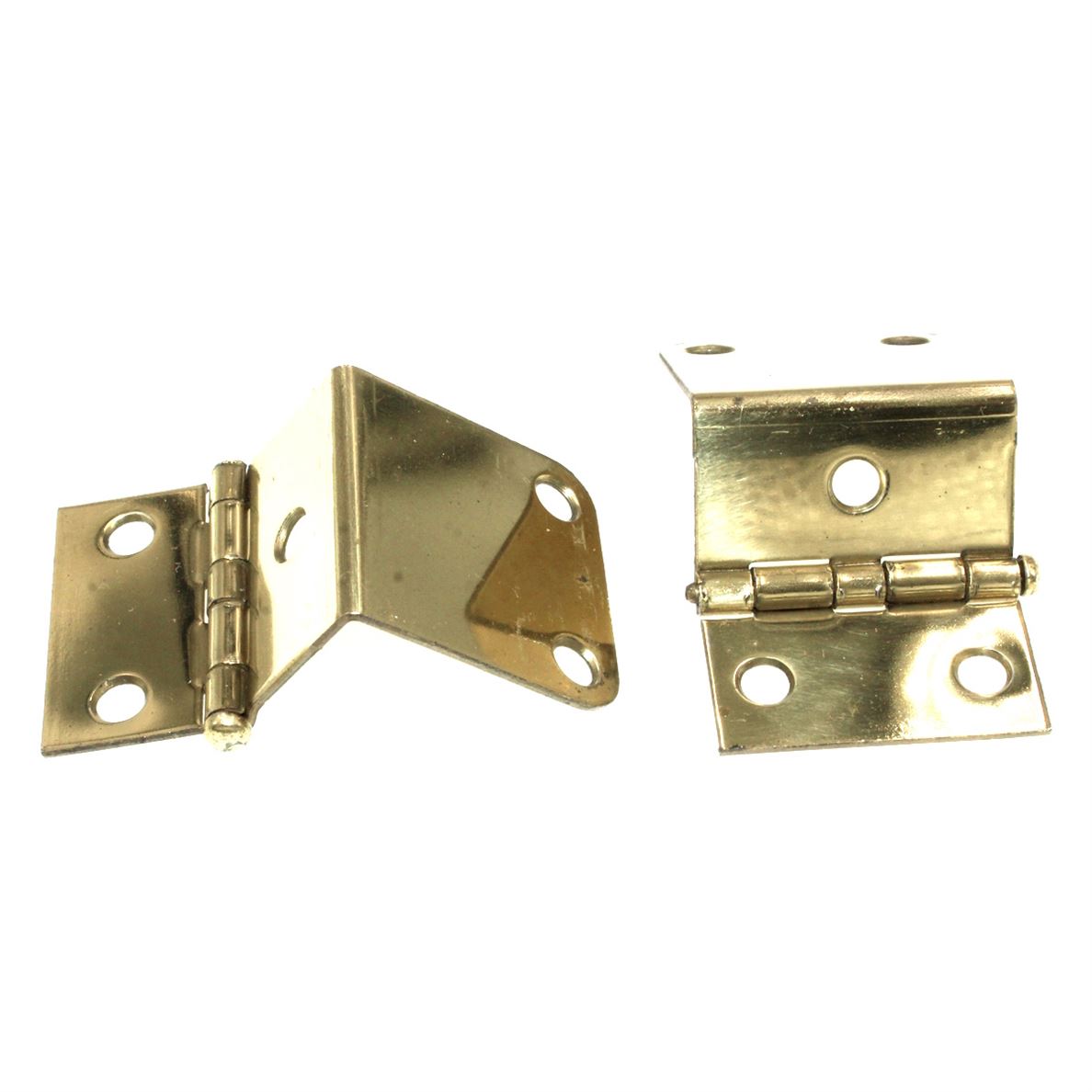 Pair Lawrence Brothers Bright Brass 3/4" Full Inset Cabinet Hinges SC1226-BB