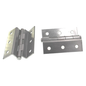 Pair Lawrence Satin Chrome Full Inset Cabinet Hinges For 1/4" Door SC1228-A-DCHR