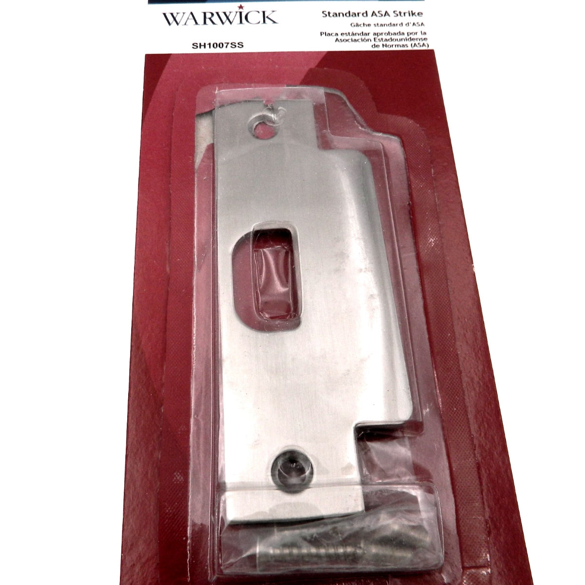 Placa de cierre ASA estándar resistente para puerta Warwick, acero inoxidable SH1007SS