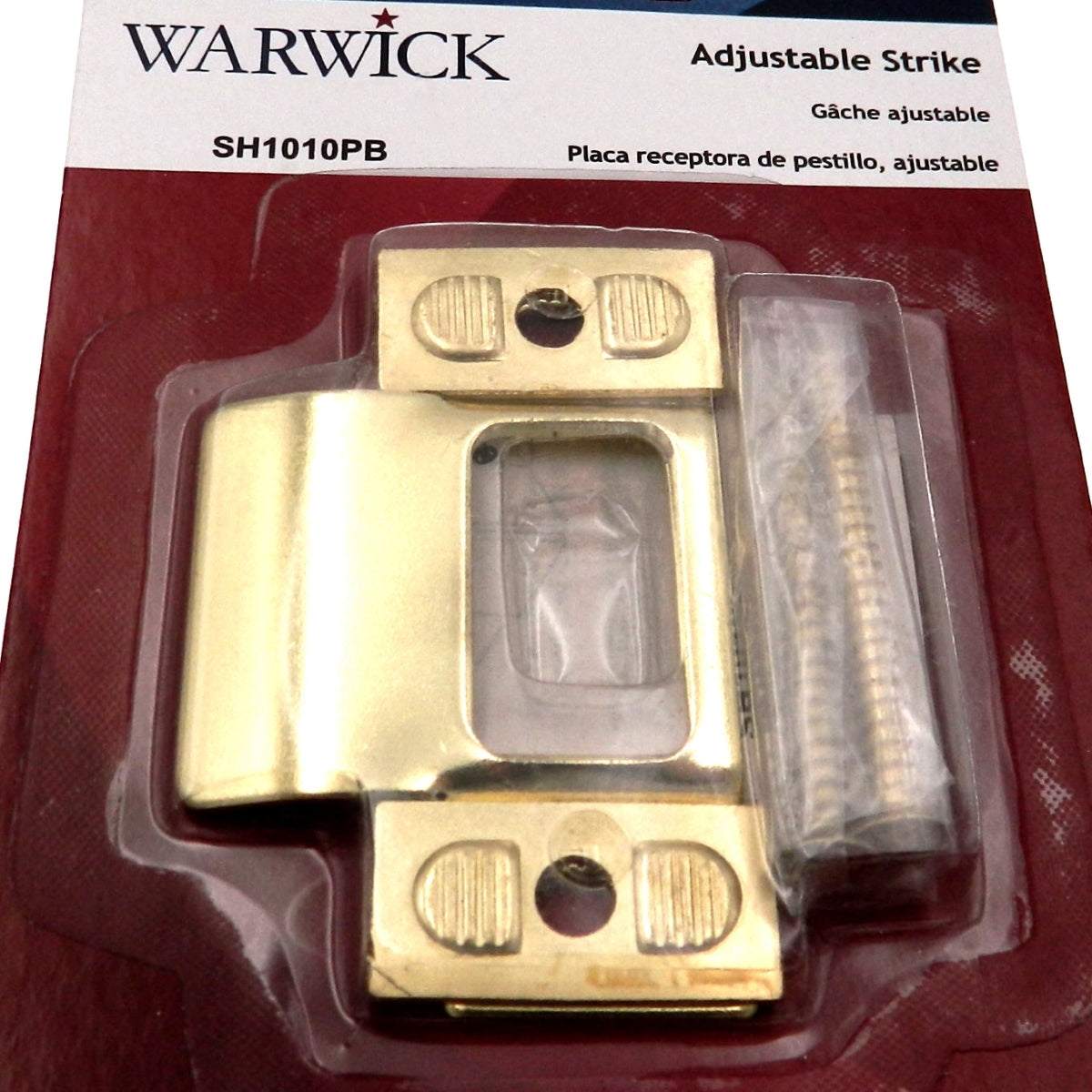 Placa de cierre ajustable para puerta Warwick, latón pulido SH1010PB