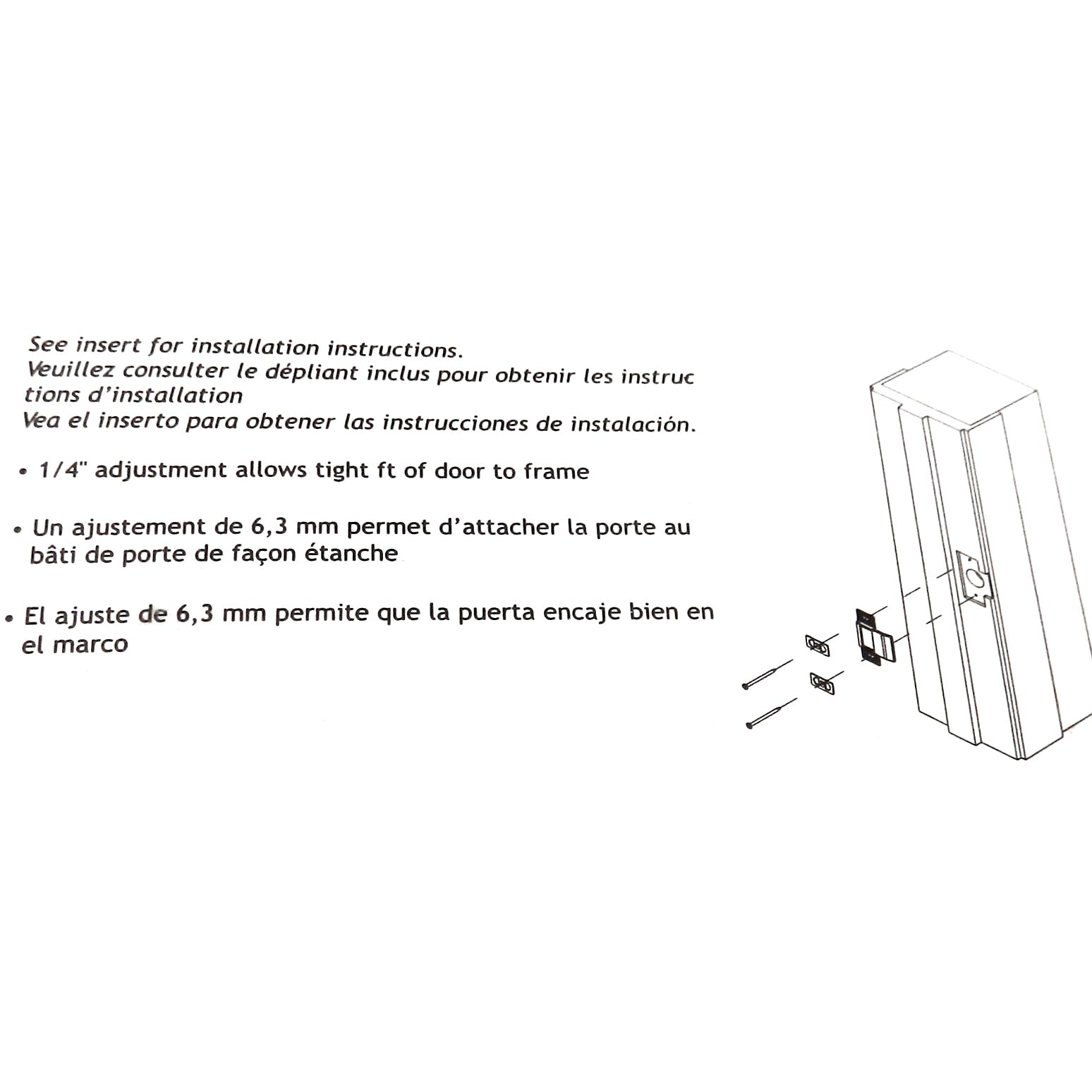 Placa de cierre ajustable para puerta Warwick, latón pulido SH1010PB