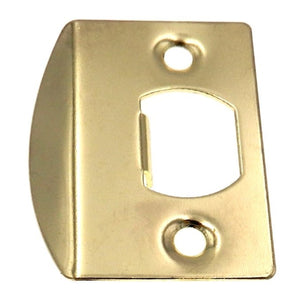 Warwick Door Full Lip Strike Plates, Set of 2, Polished Brass SH1013PB