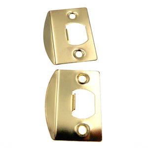 Warwick Door Full Lip Strike Plates, Set of 2, Polished Brass SH1013PB