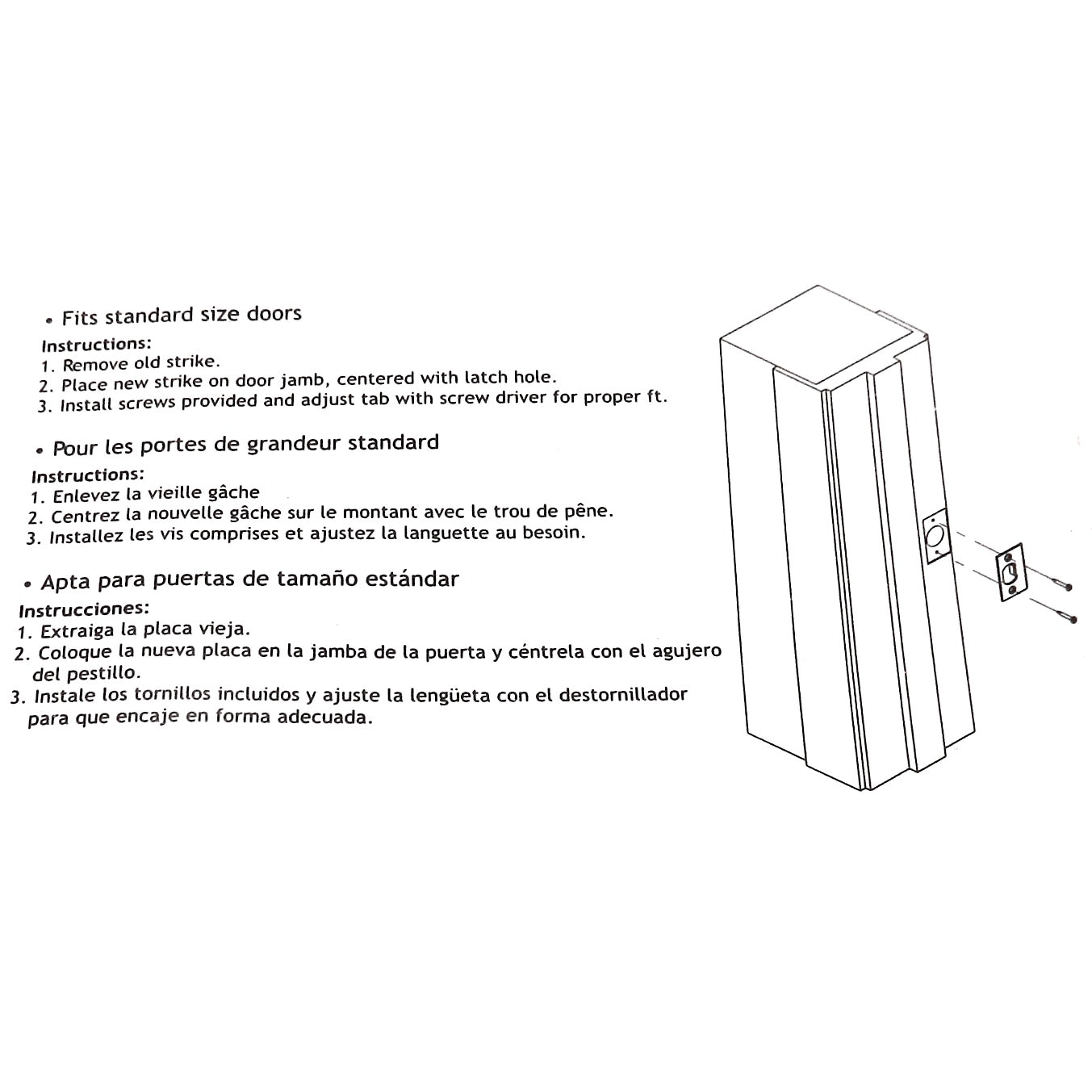 Warwick Door Square Corner Full Lip Strike Placas, juego de 2, cromado SH1014CH