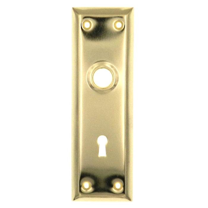 Set of Warwick New York Door Trim Plates with Keyhole, Polished Brass SH1025PB