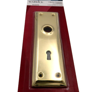Set of Warwick New York Door Trim Plates with Keyhole, Polished Brass SH1025PB