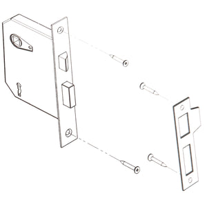 Reemplazo de cerradura de embutir con llave de broca para puerta Warwick, latón pulido SH1027PB