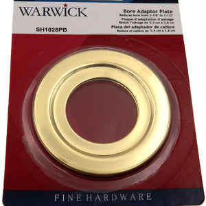 Set of Warwick Door Trim Plate Bore Adaptor Rosettes, Polished Brass SH1028PB